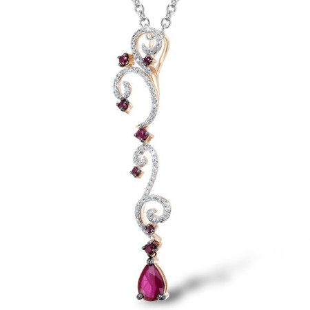 14KRWB Pendant Ruby,Diamond (P304134RUY14KRWB)