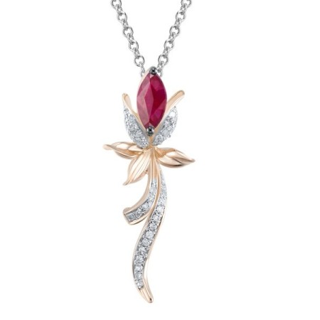 14KRWB Pendant Ruby,Diamond (P304136RUY14KRWB)