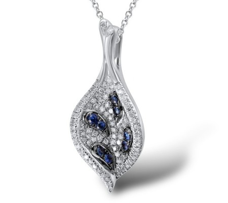 14KWB Pendant Blue Sapphire,Diamond (P304142SAP14KWB)