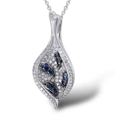 14KWB Pendant Blue Sapphire,Diamond (P304142SAP14KWB)