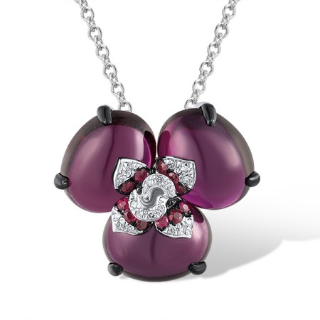 14KWB Pendant Diamond,Rhodolite Garnet,Ruby without chain (P304171RHR14KWB)
