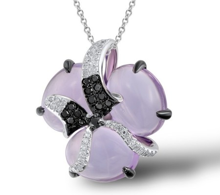 14KWB Pendant Diamond,Amethyst,Black Diamond (P304172ABI14KWB)