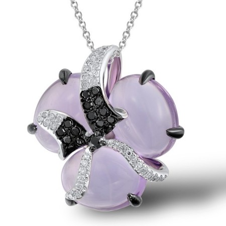 14KWB Pendant Diamond,Amethyst,Black Diamond (P304172ABI14KWB)