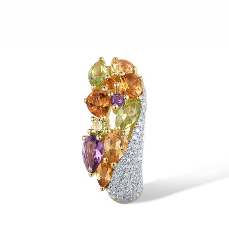 14KYW Pendant Amethyst,Citrine,Diamond,Peridot (P304174ACP14KYW)