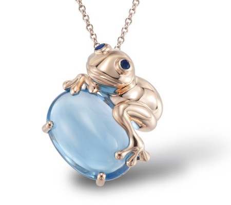 14KR Pendant Blue Sapphire,Blue Topaz (Swiss Blue) (P304178BTS14KR)