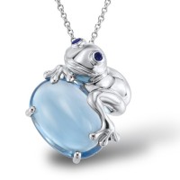 14KW Pendant Blue Sapphire,Blue Topaz (Swiss Blue) (P304178BTS14KW)