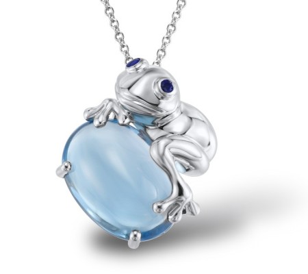 14KW Pendant Blue Sapphire,Blue Topaz (Swiss Blue) (P304178BTS14KW)
