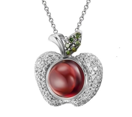 14KWB Pendant Diamond,Garnet,Green Diamonds (P304192GGD14KWB)