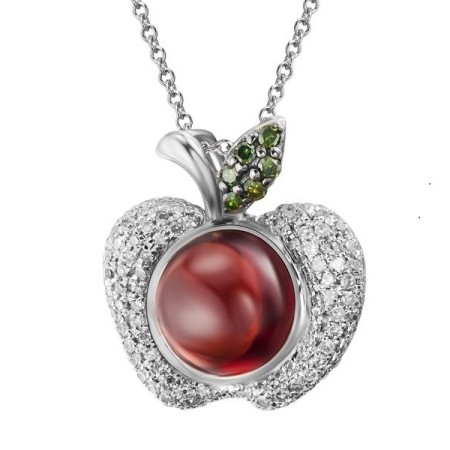 14KWB Pendant Diamond,Garnet,Green Diamonds (P304192GGD14KWB)