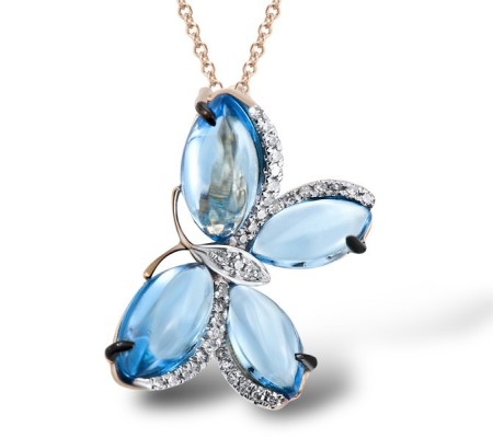 14KRWB Pendant Blue Topaz (Swiss Blue),Diamond (P304197BLT14KRWB)