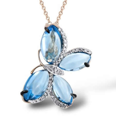 14KRWB Pendant Blue Topaz (Swiss Blue),Diamond (P304197BLT14KRWB)