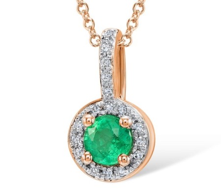 14KRW Pendant Diamond,Emerald (P304204EMR14KRW)