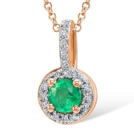 14KRW Pendant Diamond,Emerald (P304204EMR14KRW)