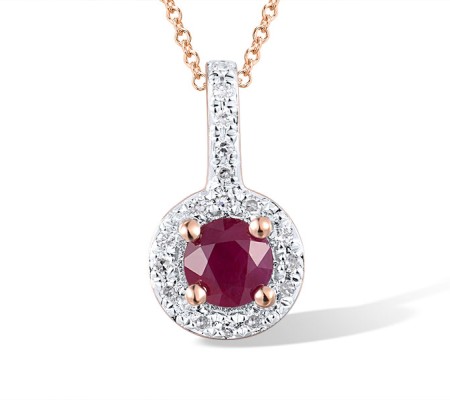 14KRW Pendant Diamond,Ruby (P304204RUY14KRW)