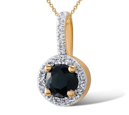 14KRW Pendant Blue Sapphire,Diamond (P304204SAP14KRW)