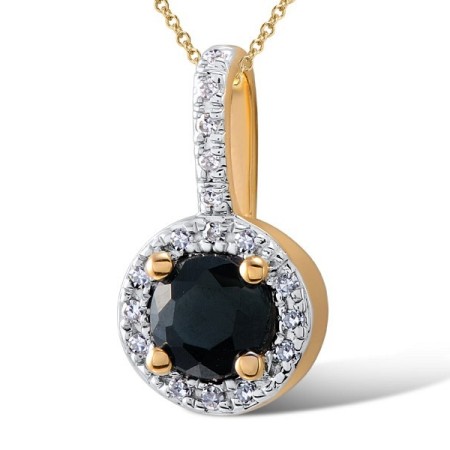 14KRW Pendant Blue Sapphire,Diamond (P304204SAP14KRW)