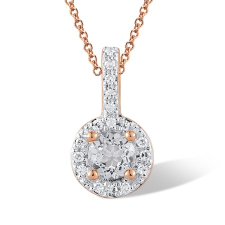 14KRW Pendant Diamond,White Topaz without chain (P304204WTT14KRW)