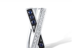 14KWB Pendant Blue Sapphire,Diamond (P304249SAP14KWB)