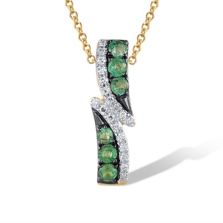 14KYWB Pendant Diamond,Emerald (P304250EMR14KYWB)