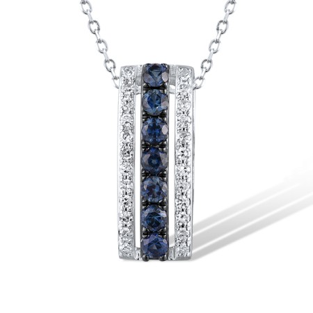 14KWB Pendant Blue Sapphire,Diamond without chain (P304253SAP14KWB)