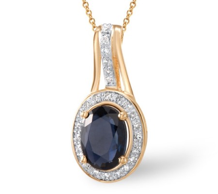 14KRW Pendant Blue Sapphire,Diamond (P304254SAP14KRW)