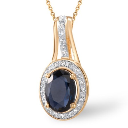 14KRW Pendant Blue Sapphire,Diamond (P304254SAP14KRW)