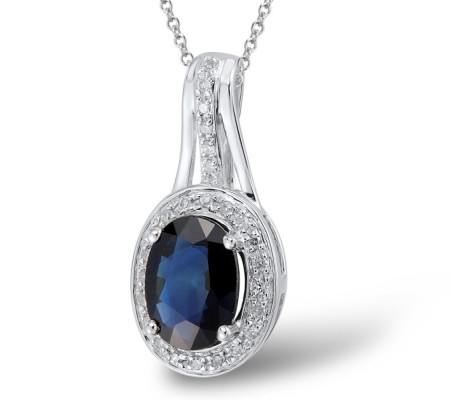 14KW Pendant Blue Sapphire,Diamond (P304254SAP14KW)