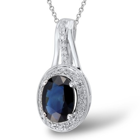 14KW Pendant Blue Sapphire,Diamond (P304254SAP14KW)