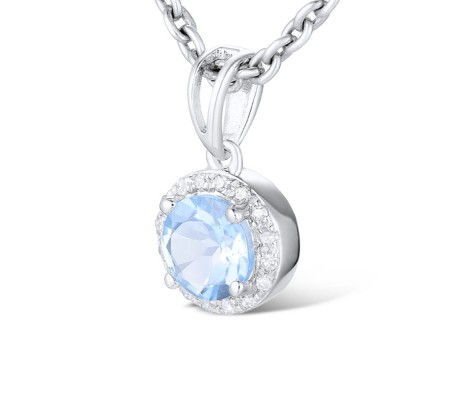 14KW Pendant Blue Topaz (Sky Blue),Diamond (P304255BKT14KW)