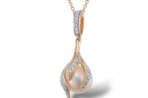 14KRW Pendant Fresh Water White Pearl,Diamond (P304358FWP14KRW)