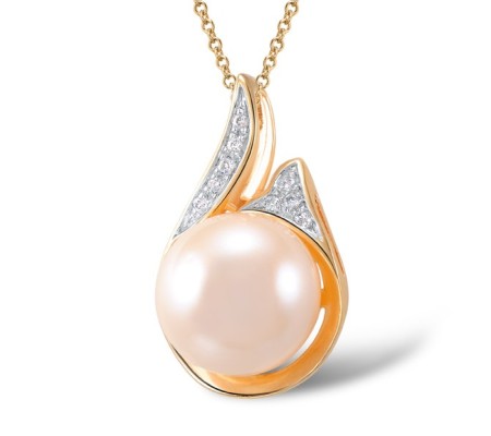 14KRW Pendant Fresh Water White Pearl,Diamond (P304359FWP14KRW)