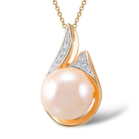 14KRW Pendant Fresh Water White Pearl,Diamond (P304359FWP14KRW)