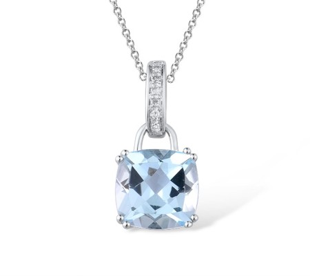 14KW Pendant Blue Topaz (Sky Blue),Diamond (P304362ABKT14KW)