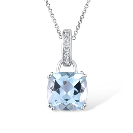 14KW Pendant Blue Topaz (Sky Blue),Diamond (P304362ABKT14KW)