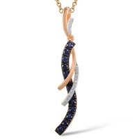 14KRWB Pendant Blue Sapphire,Diamond (P304367SAP14KRWB)