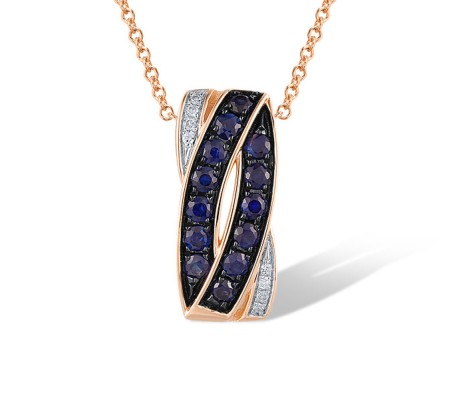 14KRWB Pendant Blue Sapphire,Diamond (P304370SAP14KRWB)