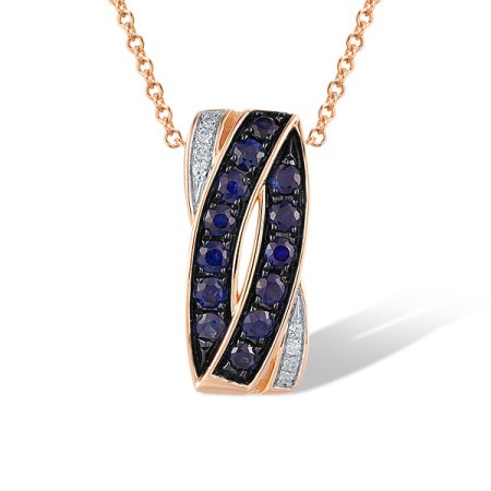 14KRWB Pendant Blue Sapphire,Diamond (P304370SAP14KRWB)