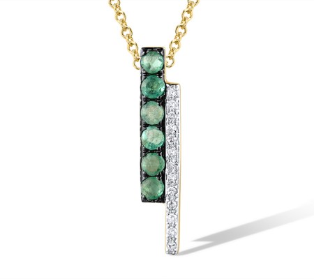 14KYWB Pendant Emerald,Diamond (P304371EMR14KYWB)