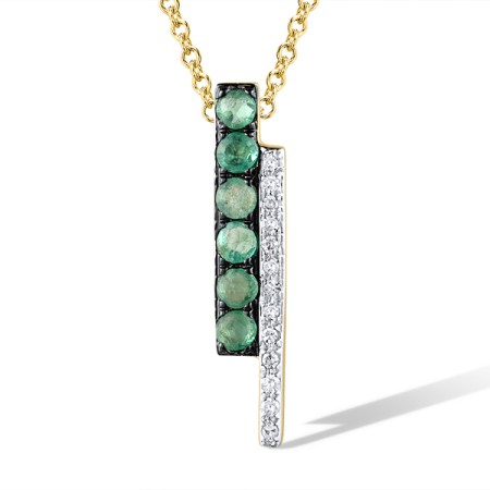 14KYWB Pendant Emerald,Diamond (P304371EMR14KYWB)