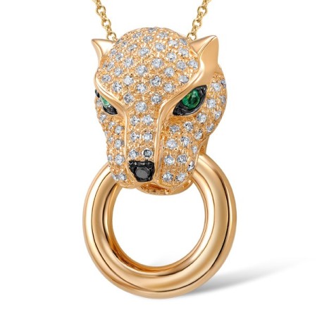 14KRB Pendant Diamond,Emerald,Black Diamond (P304390BDE14KRB)