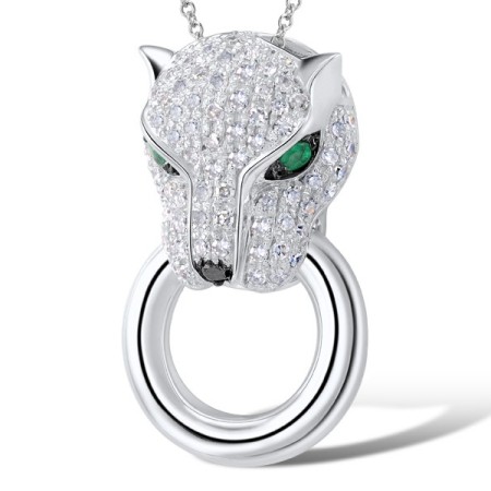 14KWB Pendant Emerald,Black Diamond,Diamond (P304390BDE14KWB)