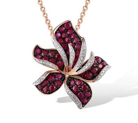 14KRWB Pendant Ruby,Diamond (P304391RUY14KRWB)