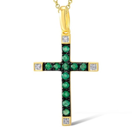 14KYWB Pendant Emerald,Diamond (P304400EMR14KYWB)