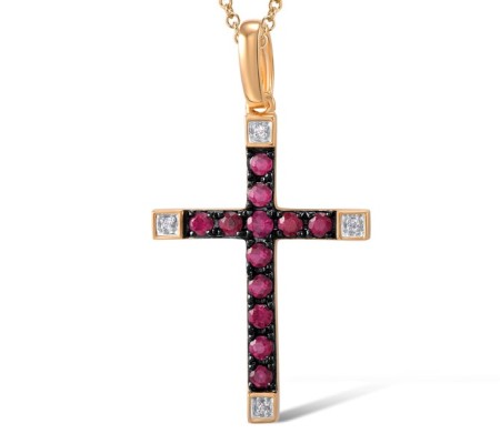 14KRWB Pendant Diamond,Ruby (P304400RUY14KRWB)