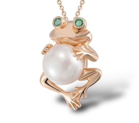 14KR Pendant Emerald,Fresh Water White Pearl (P304408EFP14KR)