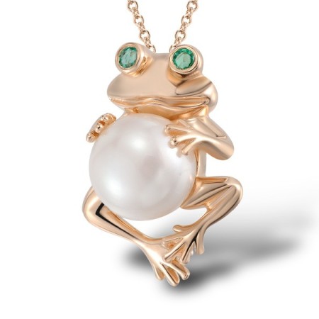 14KR Pendant Emerald,Fresh Water White Pearl (P304408EFP14KR)