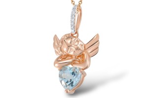 14KRW Pendant Diamond,Blue Topaz (Sky Blue) (P304409BKT14KRW)