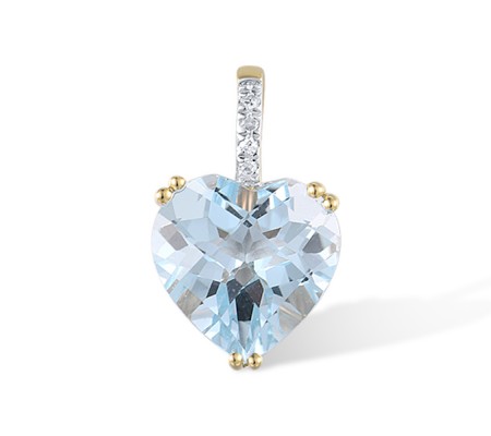10KYW Pendant Blue Topaz (Sky Blue),Diamond without chain (P304411BKT10KYW)