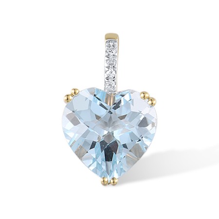 10KYW Pendant Blue Topaz (Sky Blue),Diamond without chain (P304411BKT10KYW)
