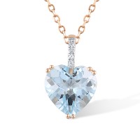 14KRW Pendant Blue Topaz (Sky Blue),Diamond (P304411BKT14KRW)